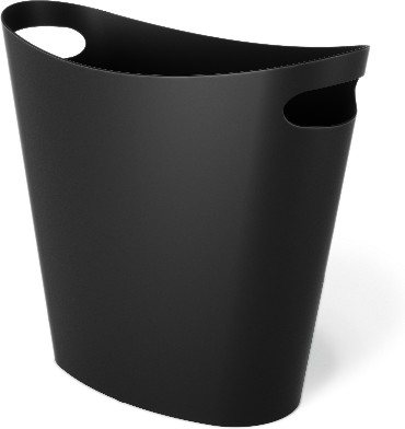 2 Gallon Black Plastic Indoor Kitchen Lidless Trash Can